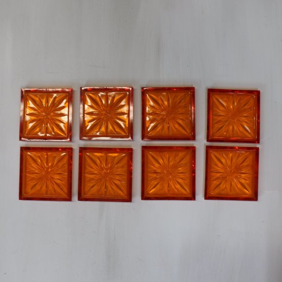 Mid-Century Modern Lucite Starburst Coasters - Picture 3 of 8